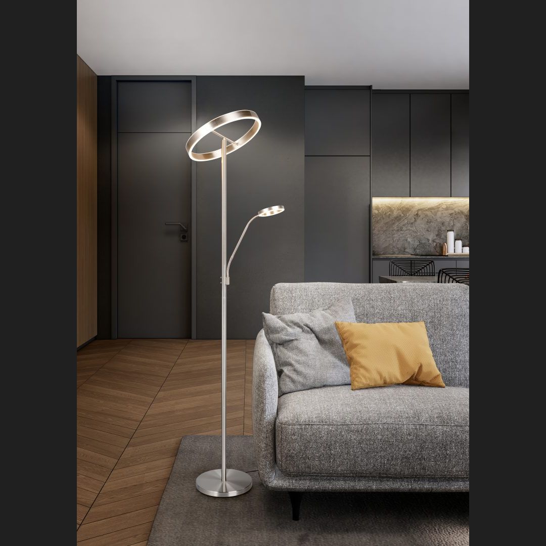 Willis - Floor Lamp - Nickel Matt - Trio - 449510207