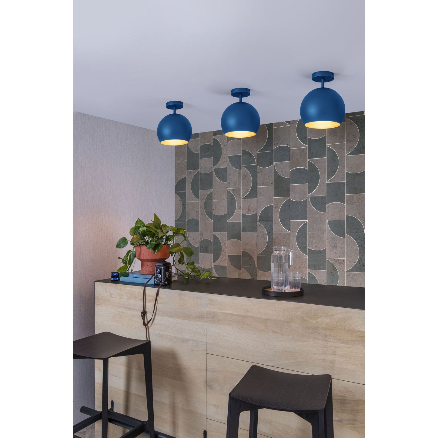 Lucide BINK - Flush ceiling light - Ø 24,5 cm - 1xE27 - Blue