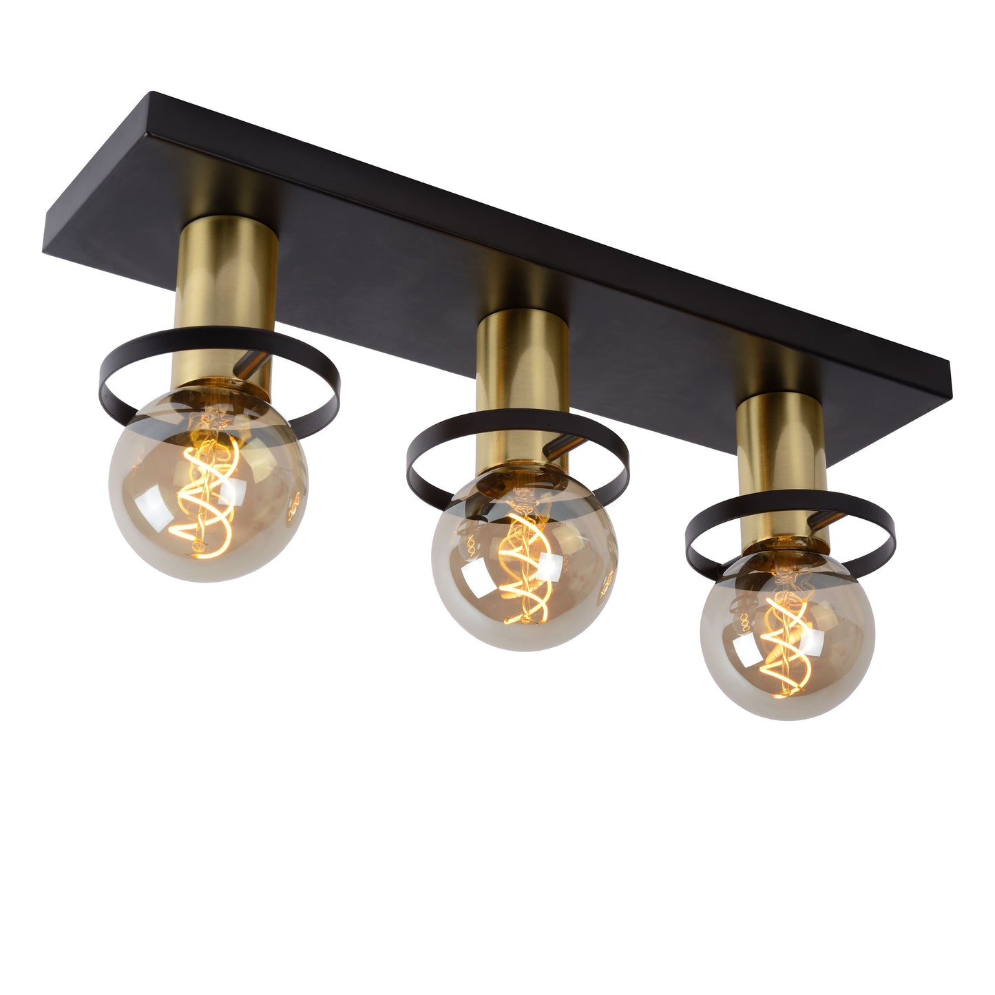 Lucide ANAKA - Flush ceiling light - 3xE27 - Black