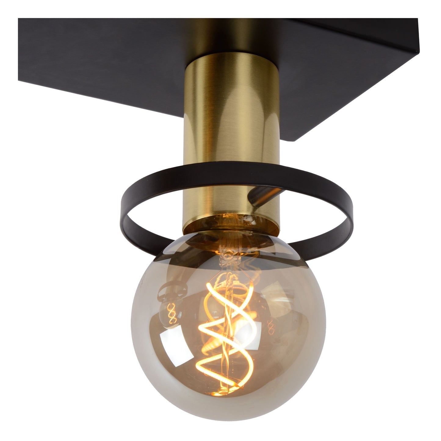 Lucide ANAKA - Flush ceiling light - 3xE27 - Black