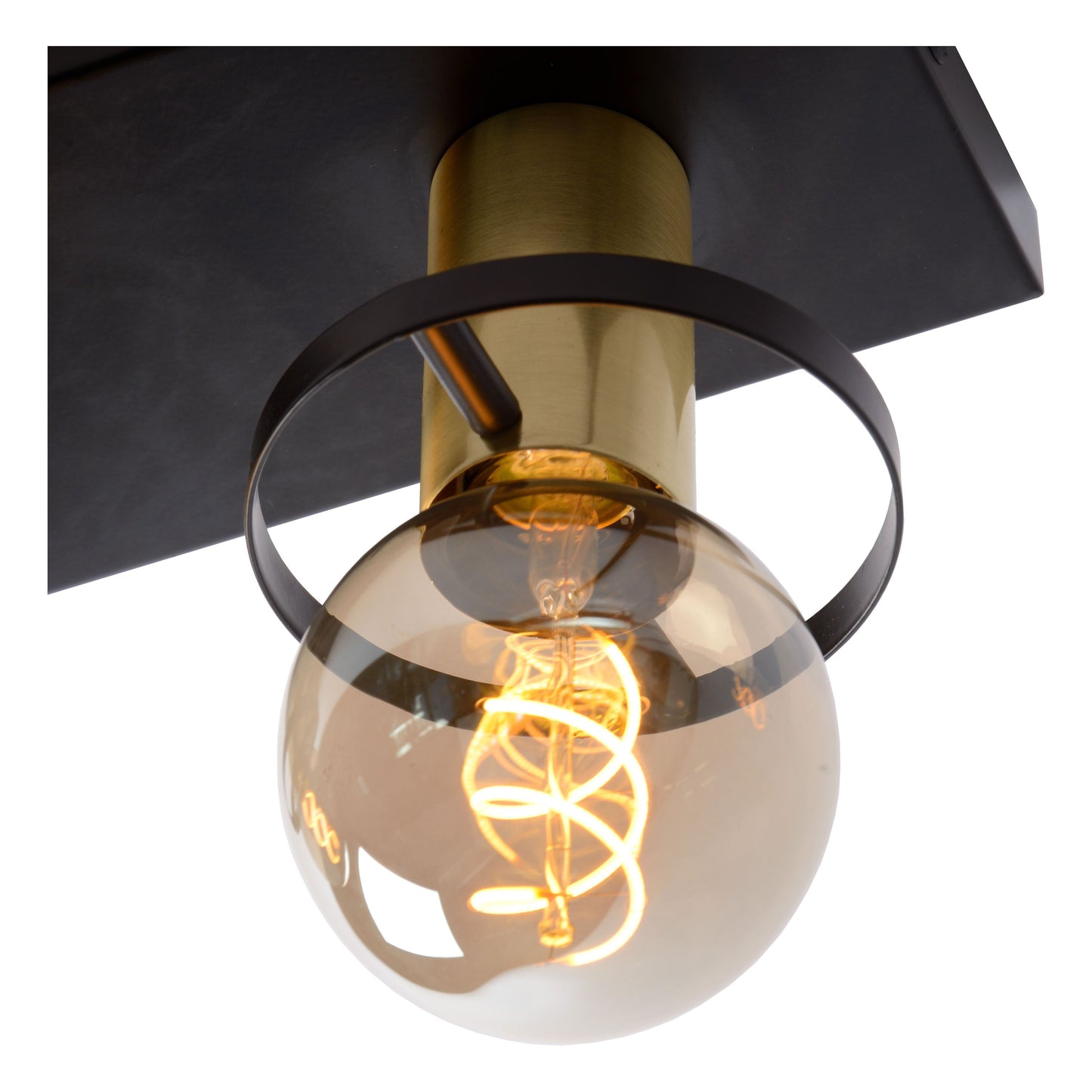 Lucide ANAKA - Flush ceiling light - 3xE27 - Black