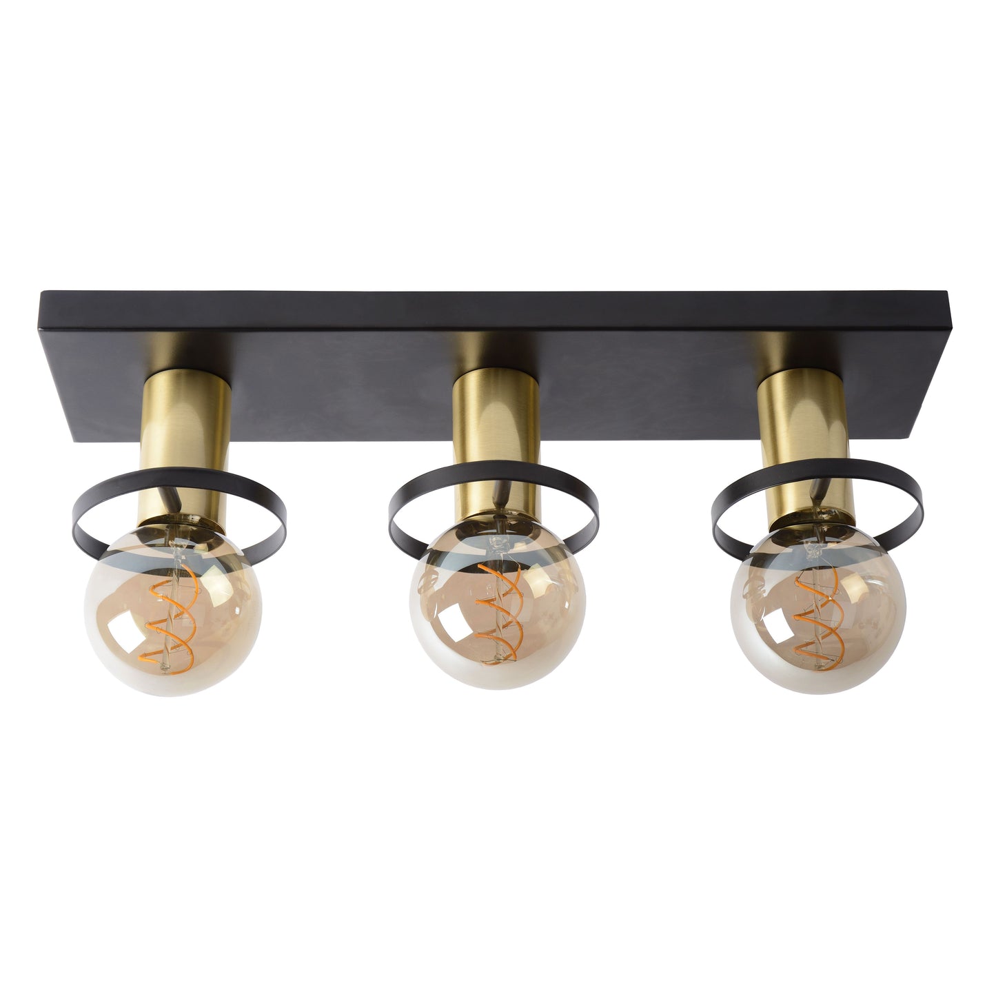 Lucide ANAKA - Flush ceiling light - 3xE27 - Black