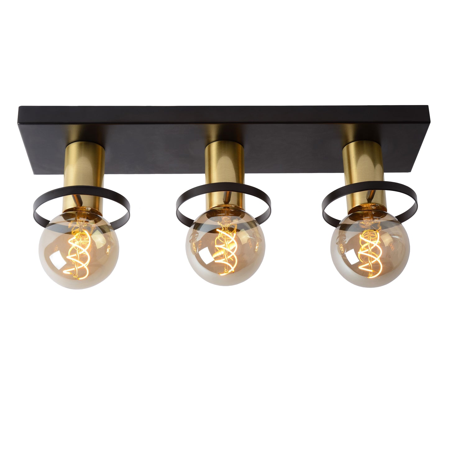 Lucide ANAKA - Flush ceiling light - 3xE27 - Black