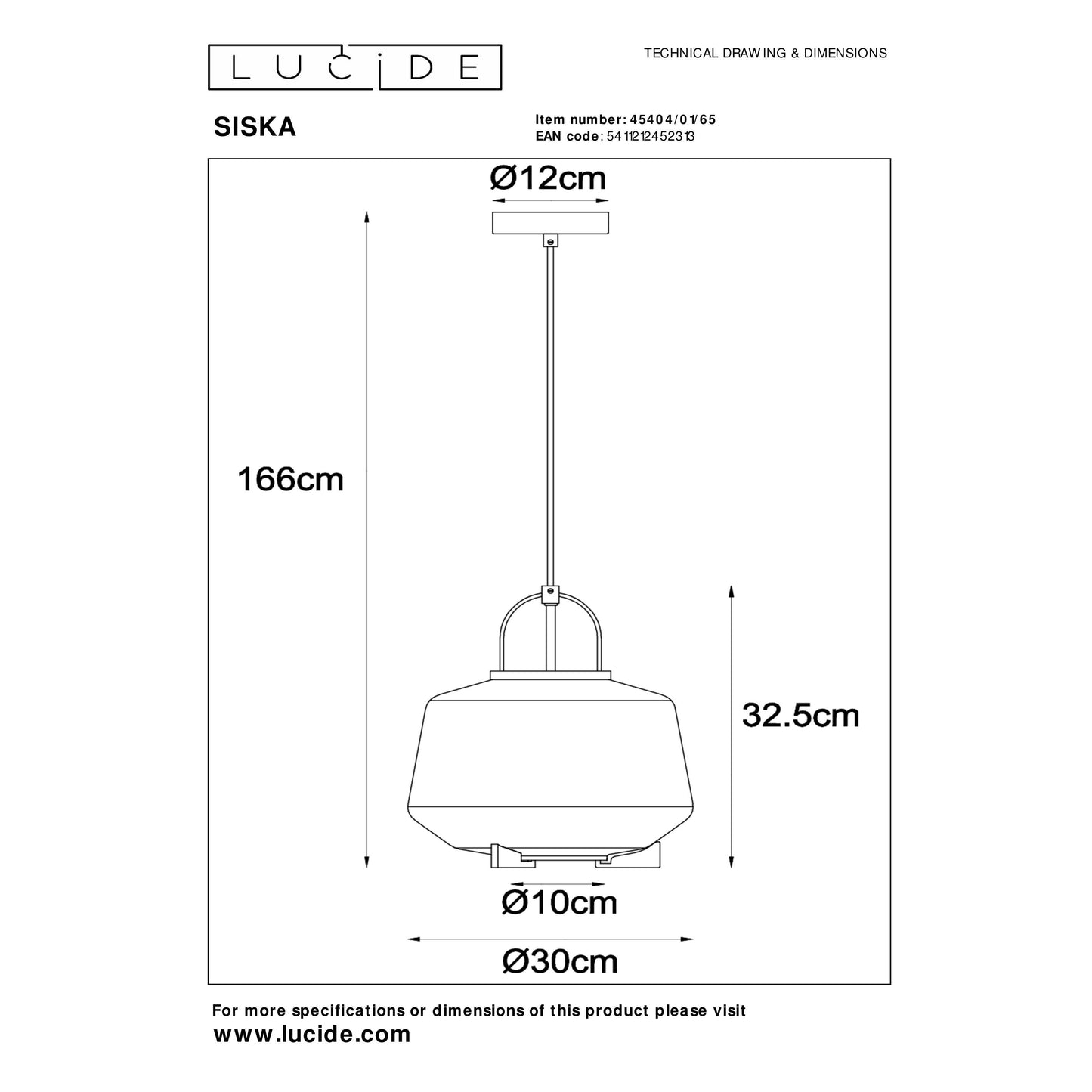 Lucide SISKA - Pendant light - 1xE27 - Smoke Grey