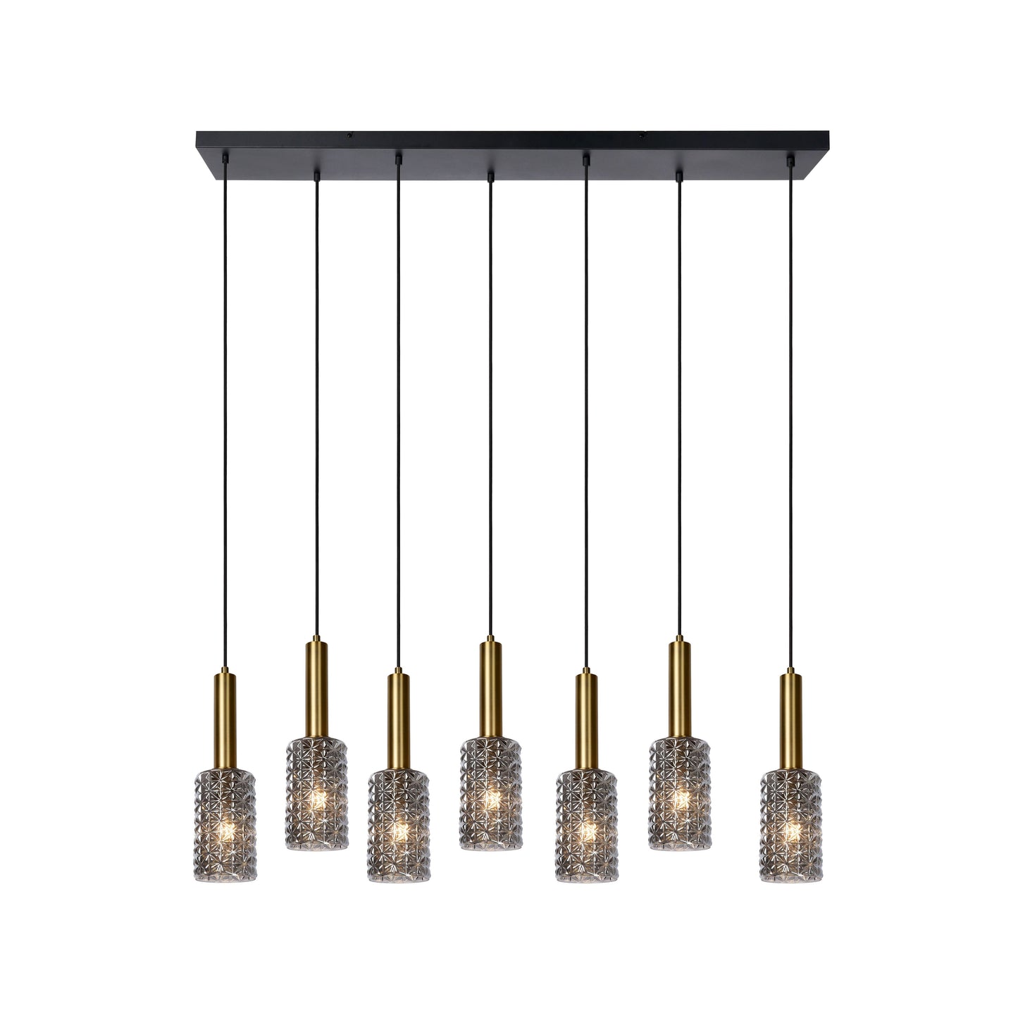 Lucide CORALIE - Pendant light - 7xE27 - Matt Gold / Brass