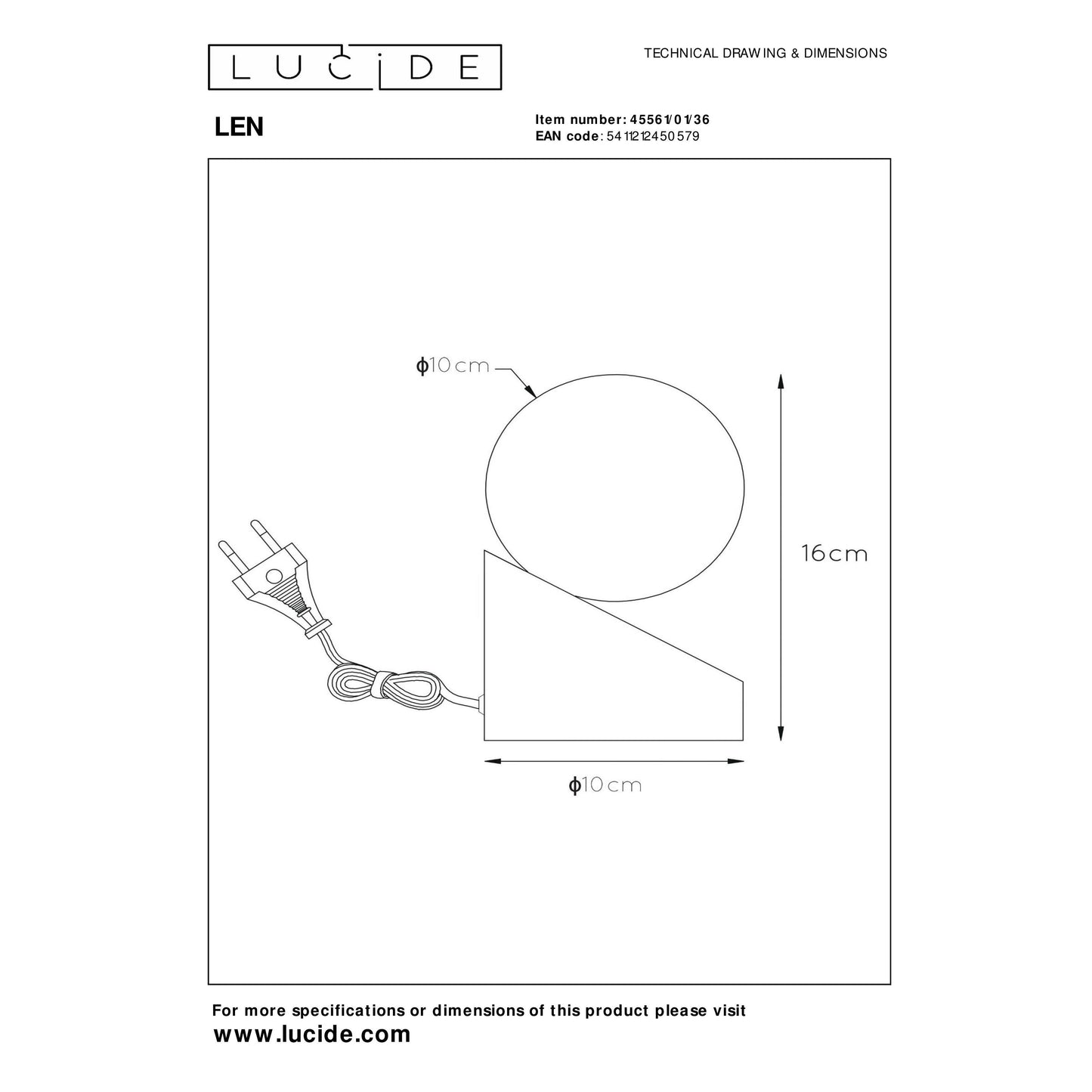 Lucide LEN - Table lamp - Ø 10 cm - 1xG9 - Grey
