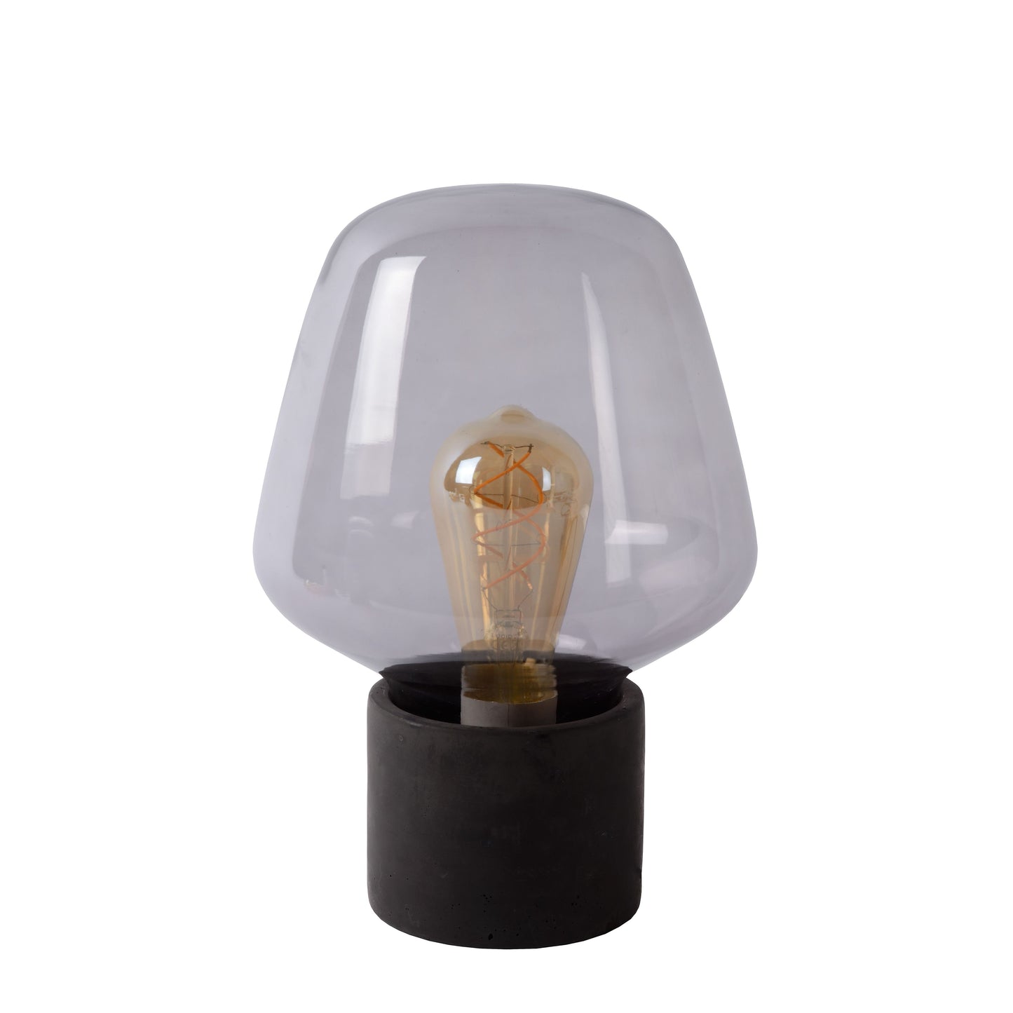 Lucide BECKY - Table lamp - Ø 20 cm - 1xE27 - Smoke Grey