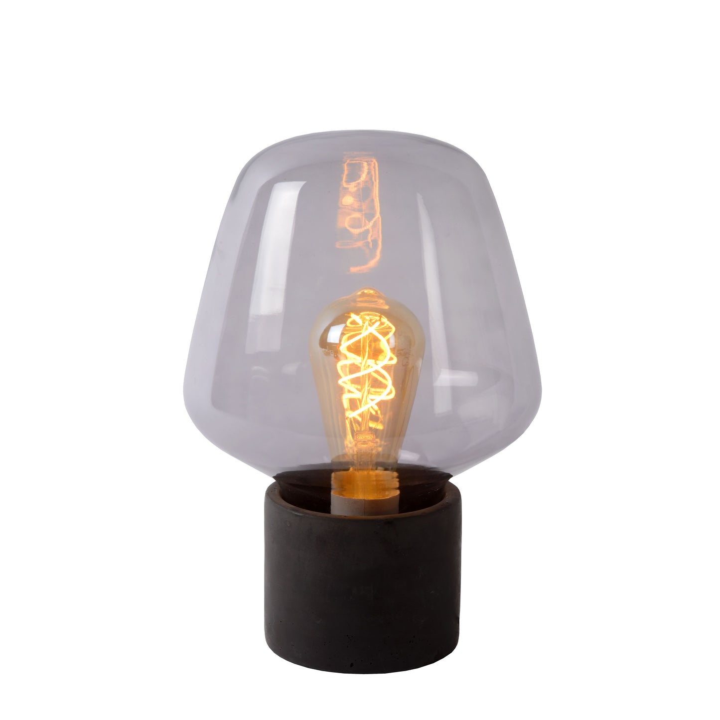 Lucide BECKY - Table lamp - Ø 20 cm - 1xE27 - Smoke Grey