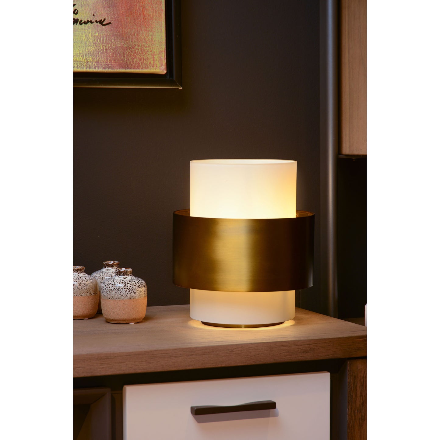 Lucide FIRMIN - Table lamp - Ø 20 cm - 1xE27 - Matt Gold / Brass