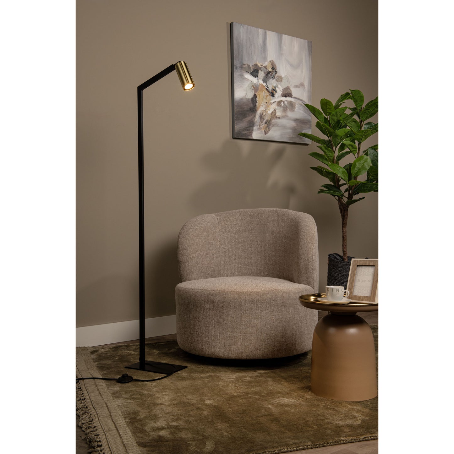 Lucide SYBIL - Floor reading lamp - 1xGU10 - Black