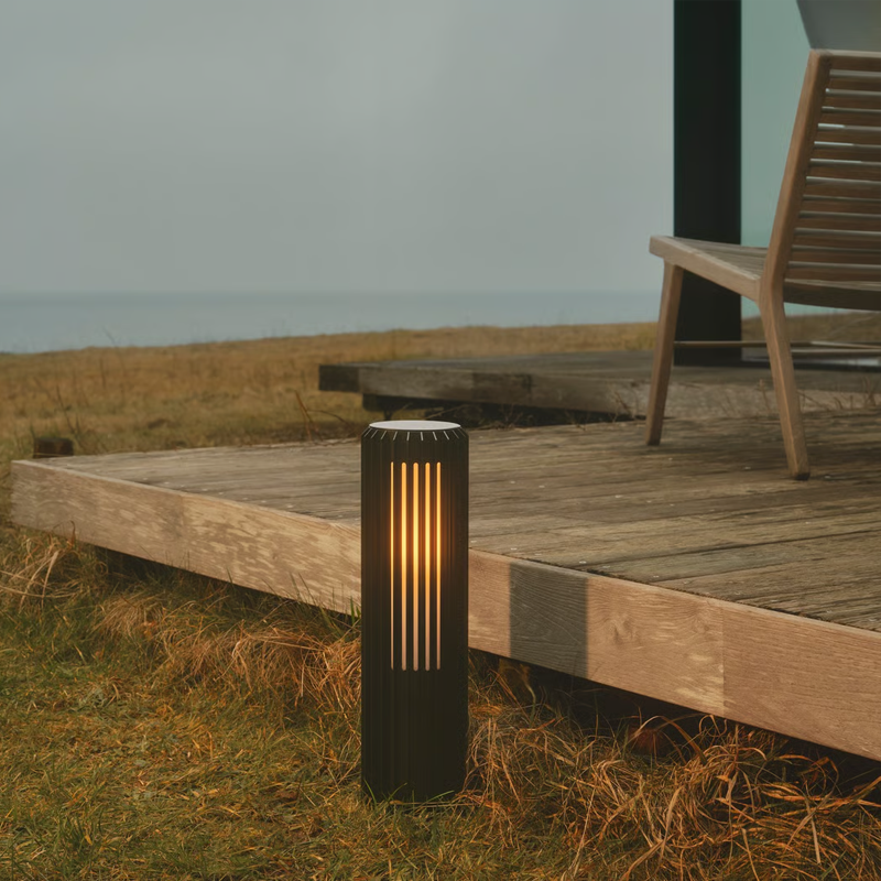 Black Aluminium Outdoor Bollard Lamp - 45cm