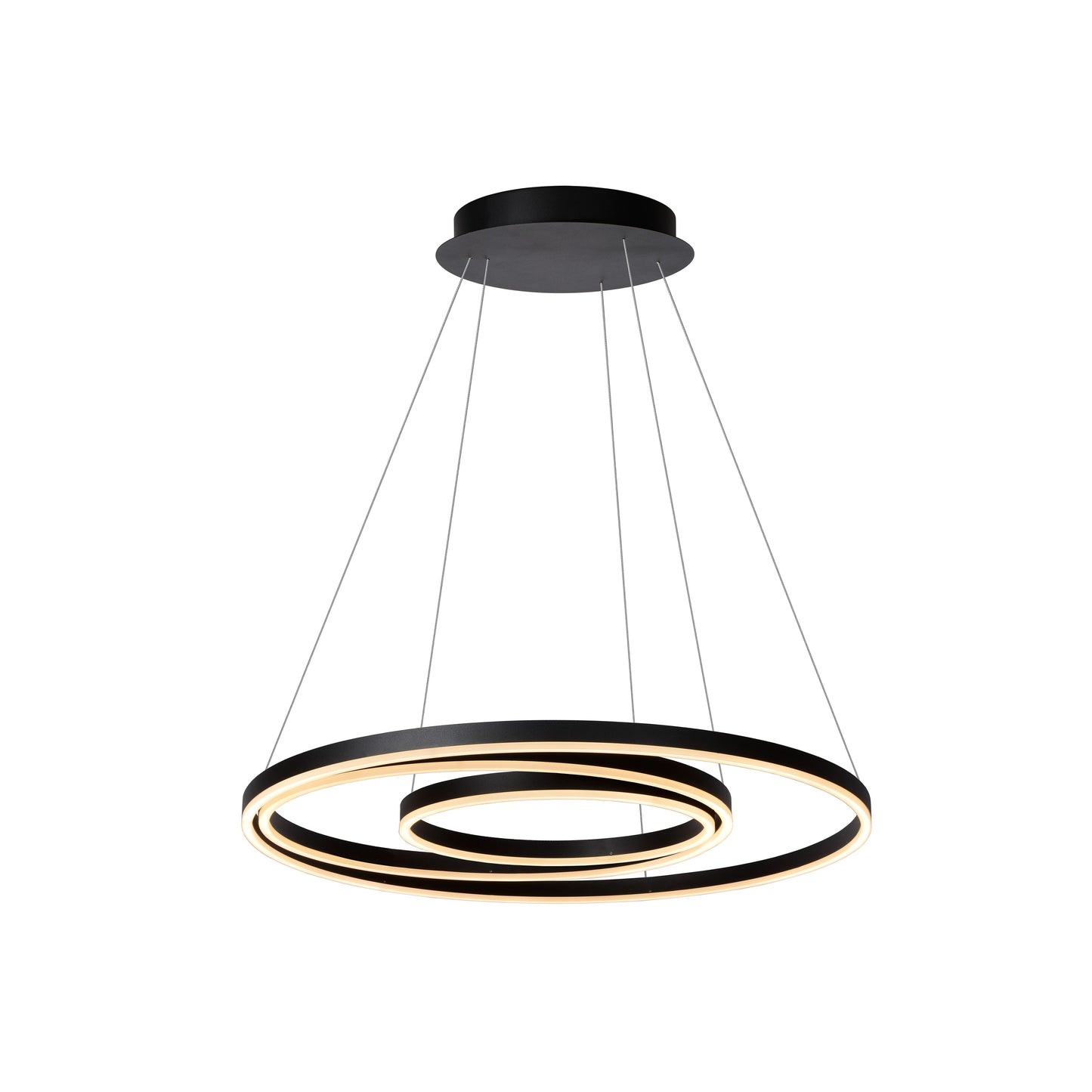 Lucide TRINITI - Pendant light - Ø 80 cm - LED Dim. - 3000K - Black