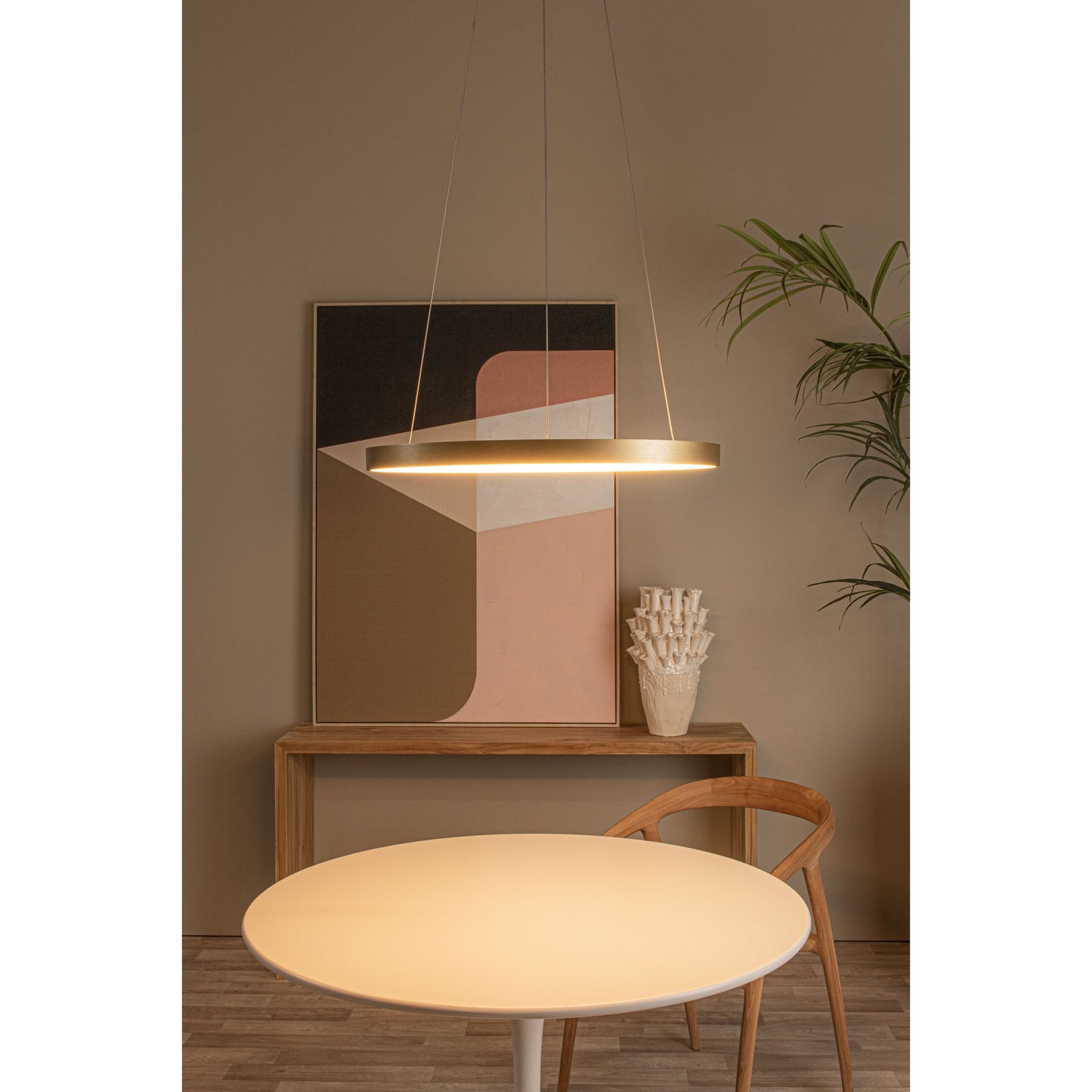 Lucide VIDAL - Pendant light - Ø 58 cm - LED Dim. - 1x48W 2700K - Matt Gold / Brass