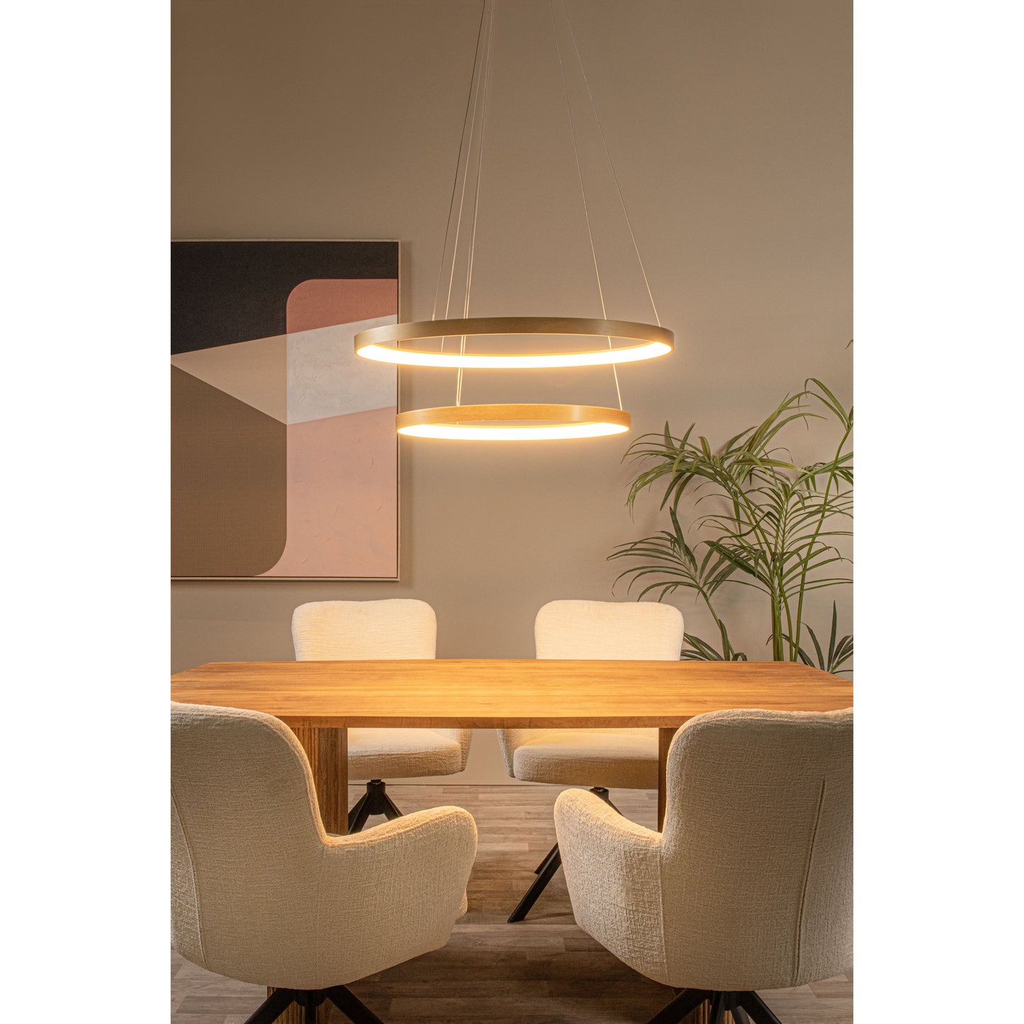 Lucide VIDAL - Pendant light - Ø 78 cm - LED Dim. - 1x92W 2700K - Matt Gold / Brass