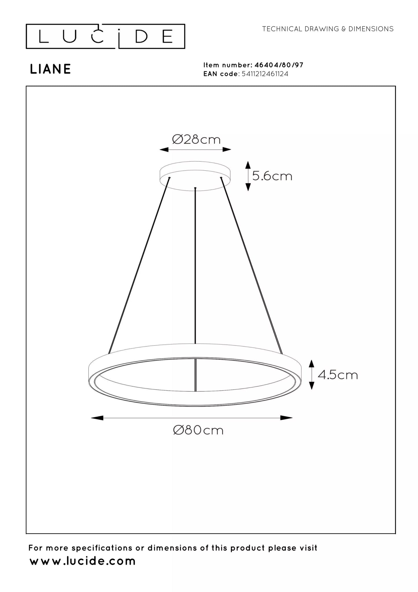 Lucide LIANE - Pendant light - Ø 80 cm - LED Dim. - CCT - 2x36W 2700K/4000K - Suitable for double-height spaces and high ceiling - Rust Brown | Vibes