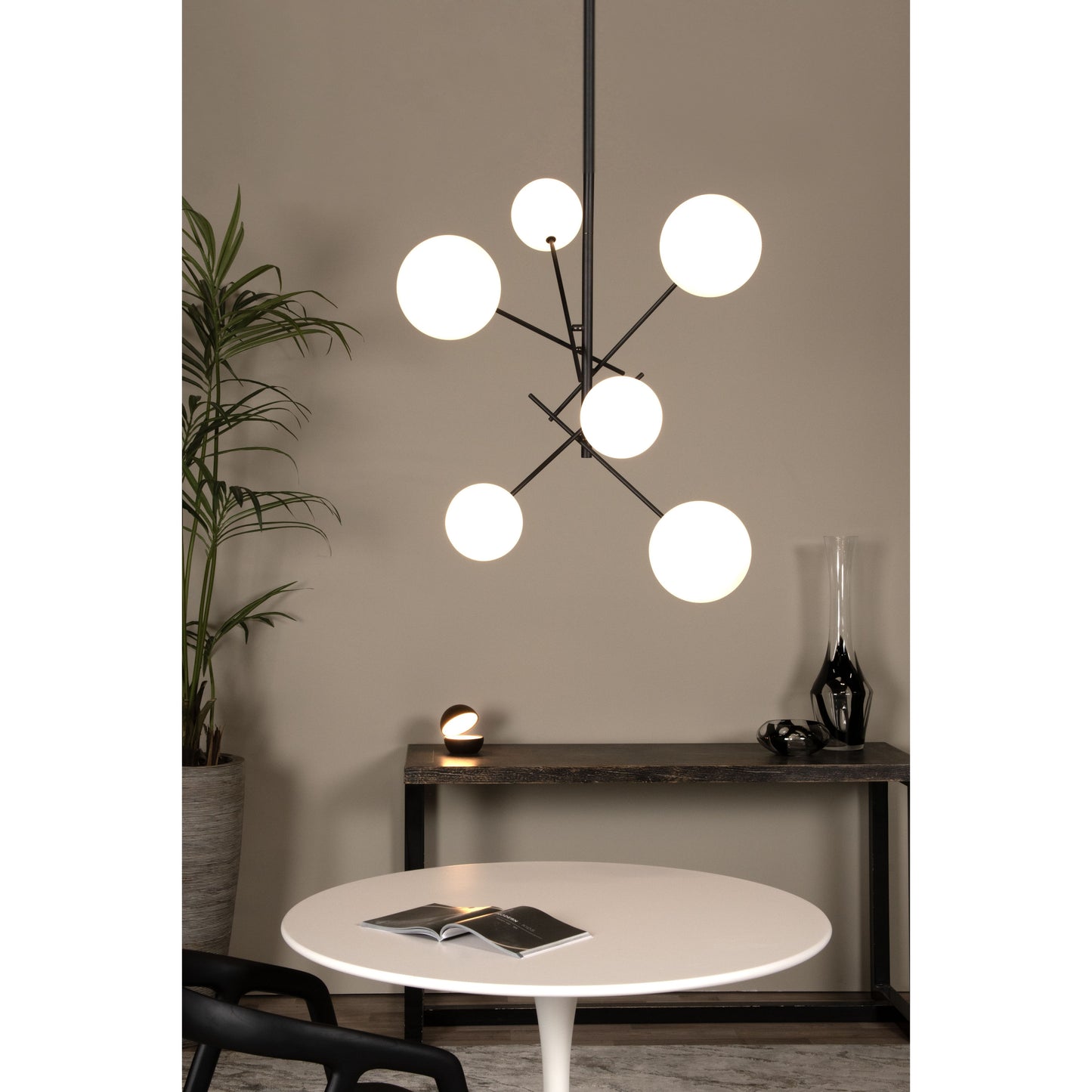 Lucide ALARA - Pendant light - Ø 72 cm - LED - G4 - 6x1,5W 2700K - Black