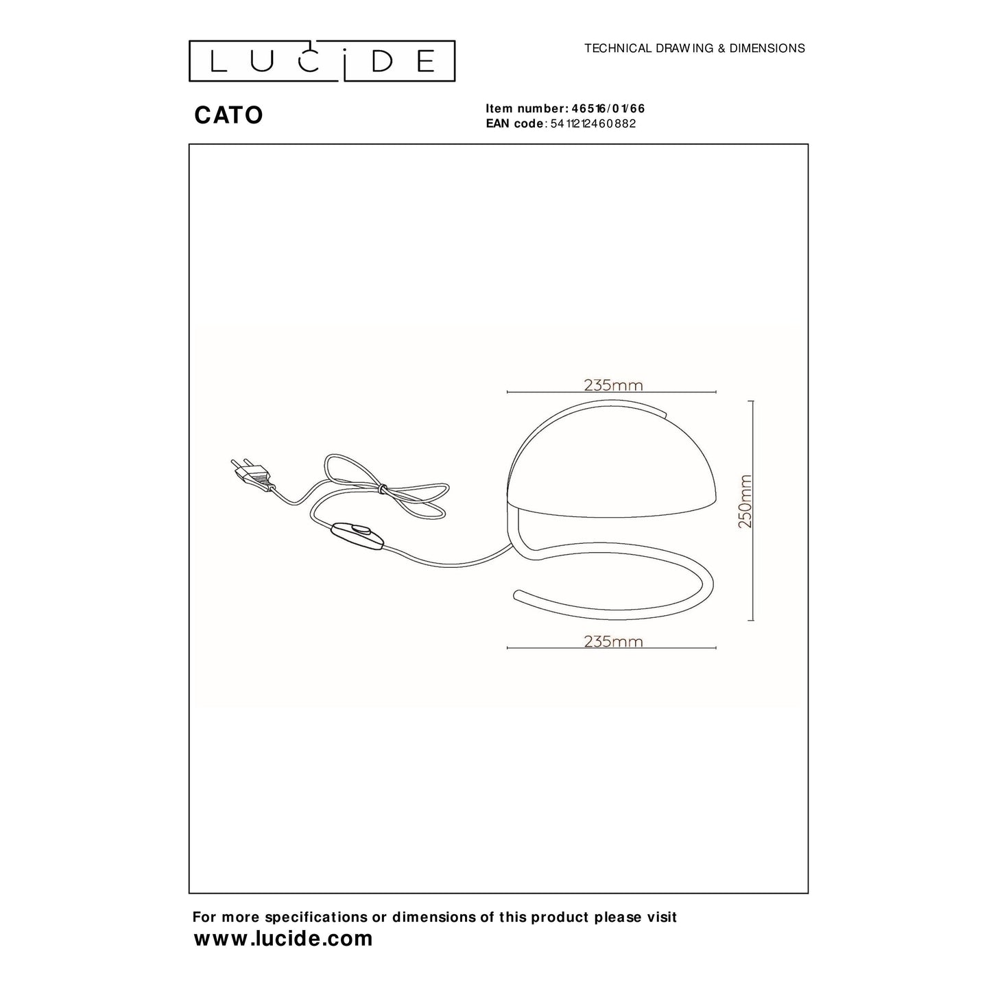 Lucide CATO - Table lamp - Ø 23,5 cm - 1xE27 - Pink