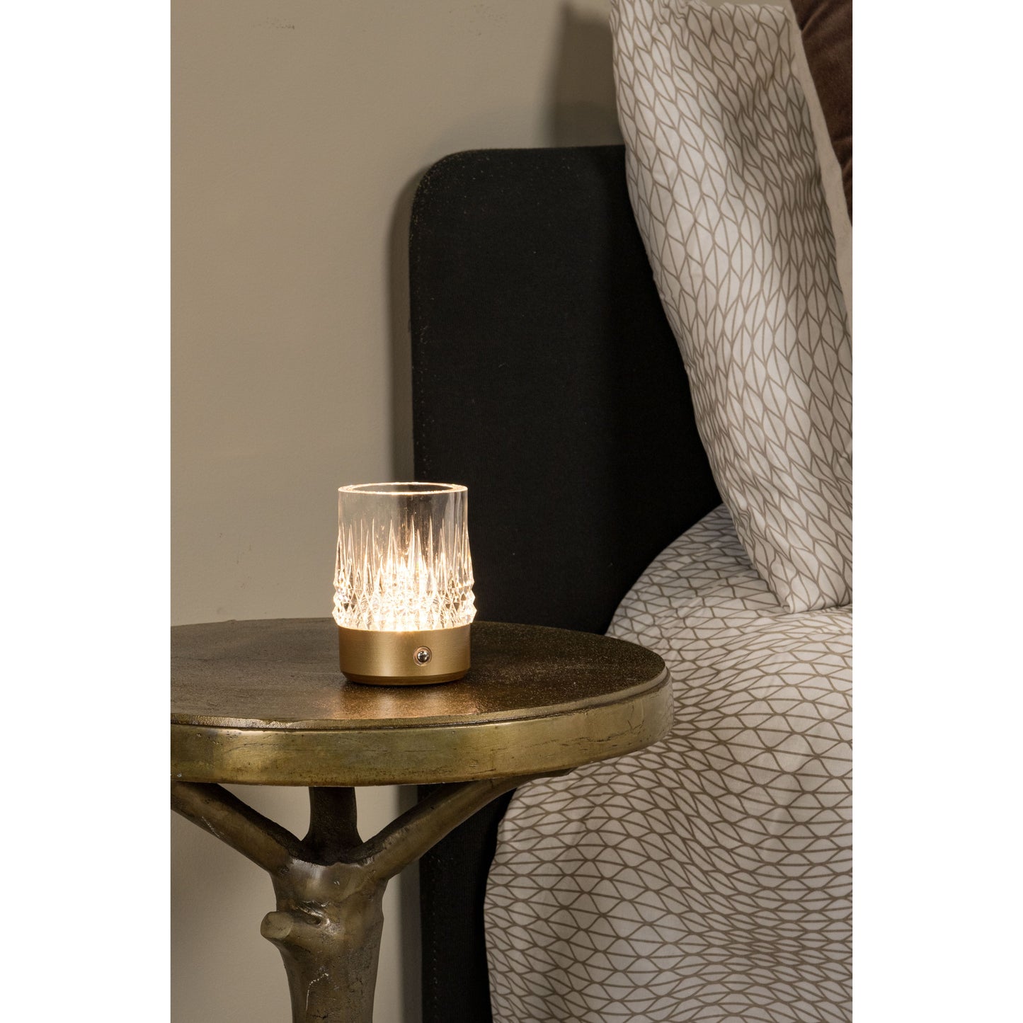 Lucide LILI - Rechargeable Table lamp - Battery pack/batteries - Ø 8 cm - LED Dim. - 1x3W 2700K/3000K - Matt Gold / Brass - Set of 3