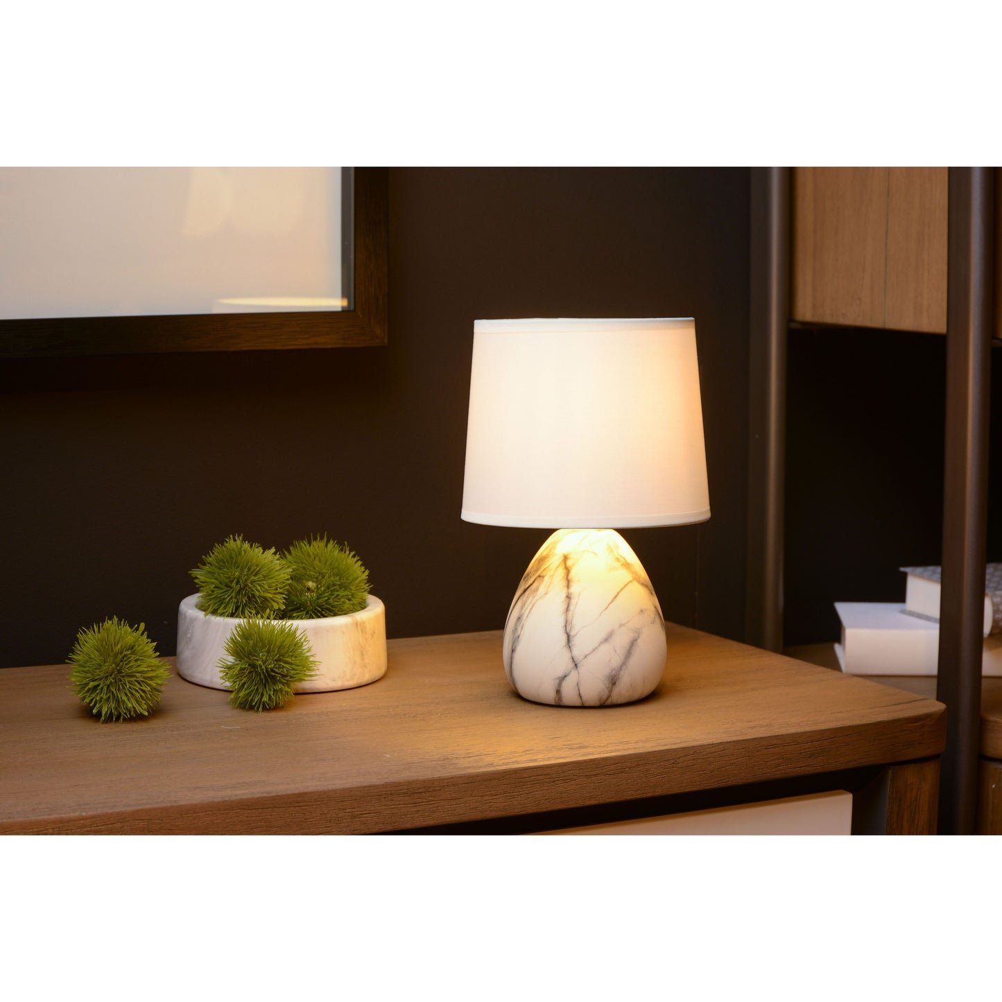 Lucide MARMO - Table lamp - Ø 16 cm - 1xE14 - White