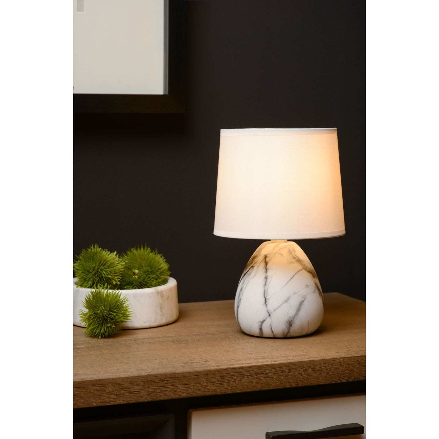 Lucide MARMO - Table lamp - Ø 16 cm - 1xE14 - White