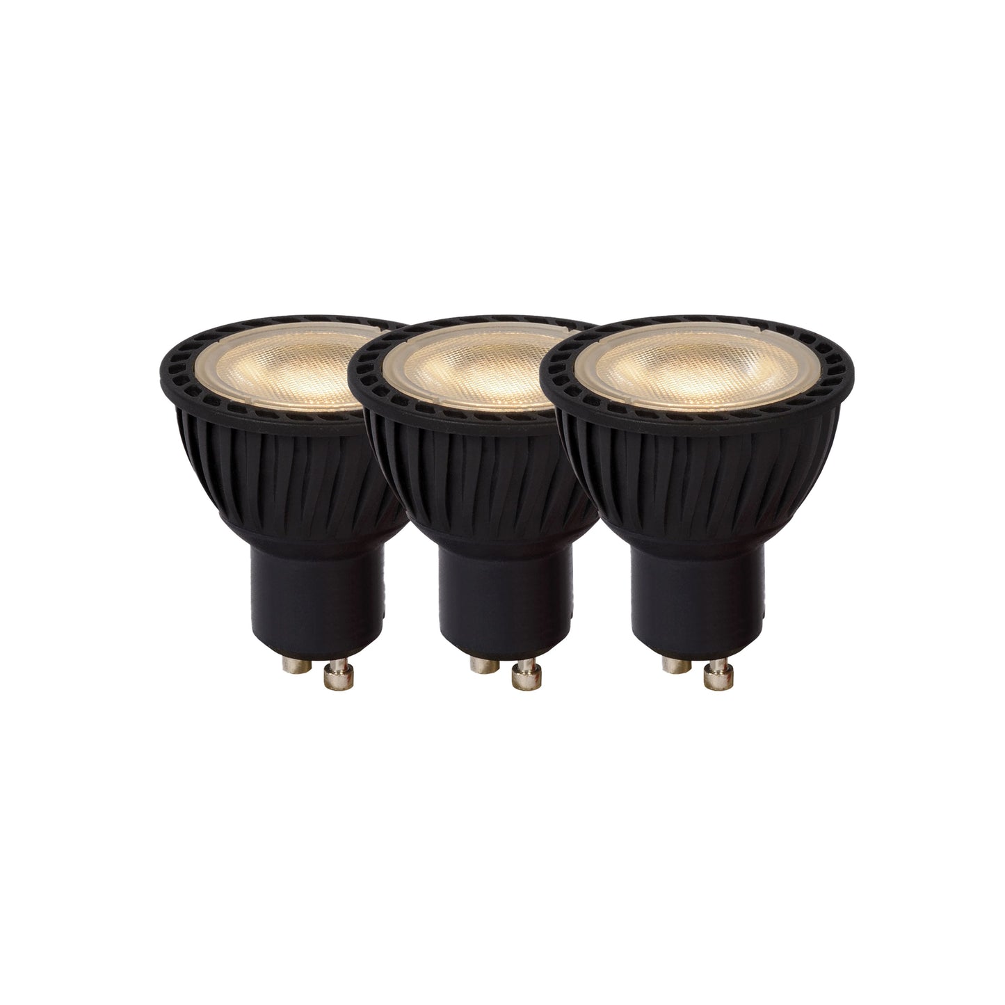 Lucide MR16 - Led bulb - Ø 5 cm - LED Dim. - GU10 - 3x5W 3000K - Black - Set of 3