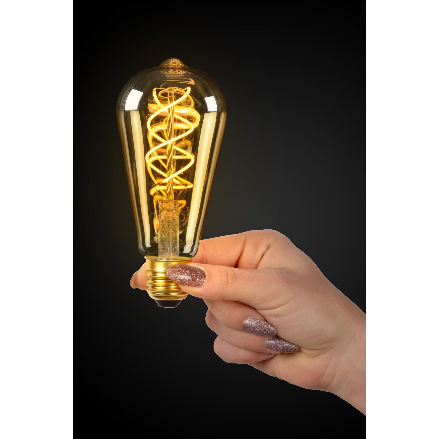 Lucide ST64 TWILIGHT SENSOR - Filament bulb - Ø 6,4 cm - LED - E27 - 1x4W 2200K - Day/Night Sensor - Amber