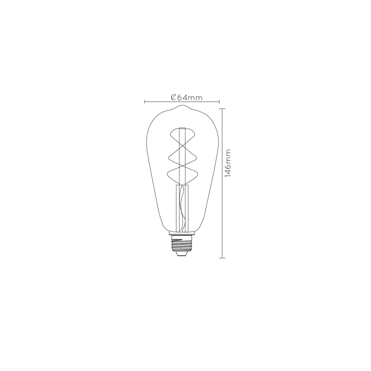 Lucide ST64 TWILIGHT SENSOR - Filament bulb - Ø 6,4 cm - LED - E27 - 1x4W 2200K - Day/Night Sensor - Amber