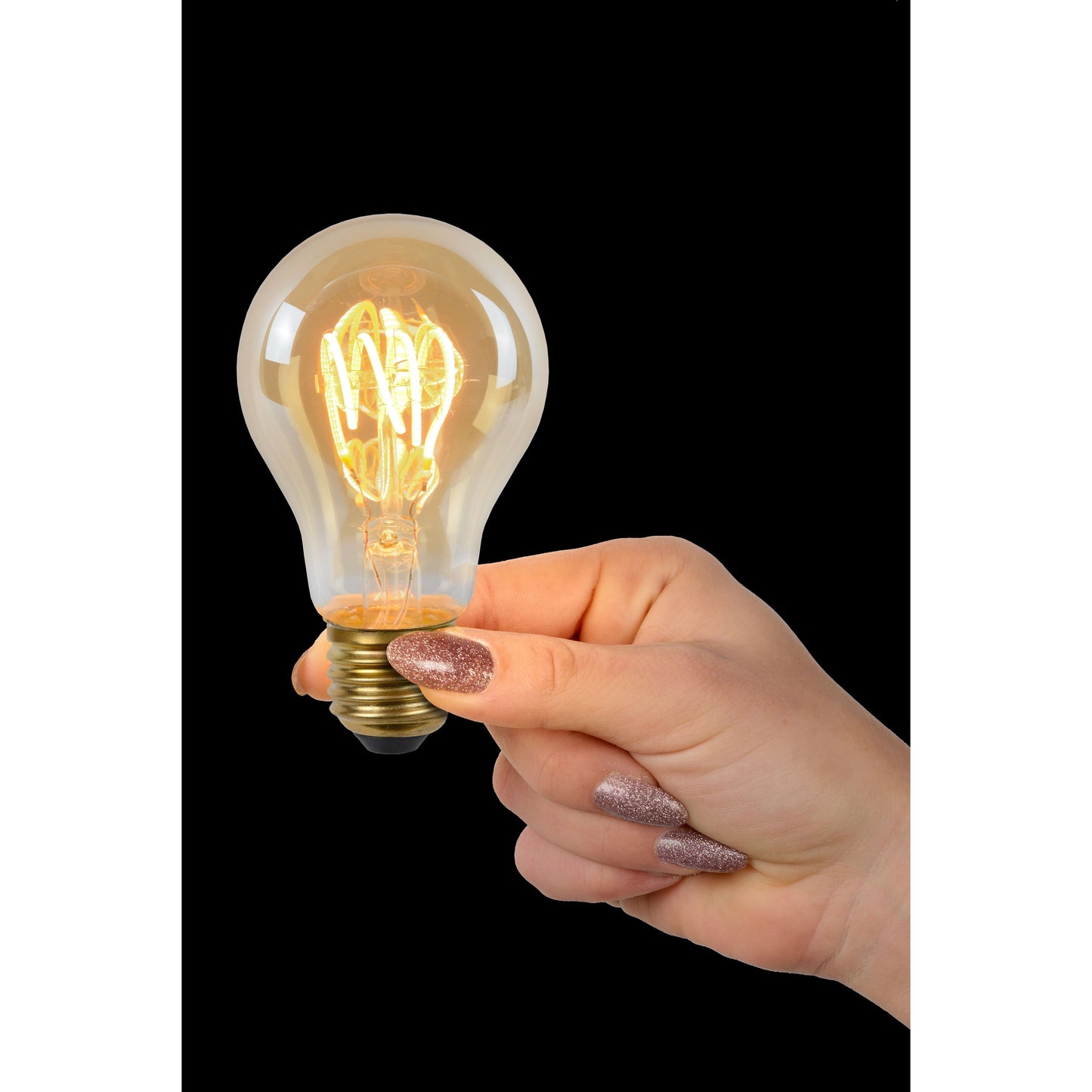 Lucide A60 TWILIGHT SENSOR - Filament bulb - Ø 6 cm - LED - E27 - 1x4W 2200K - Day/Night Sensor - Amber