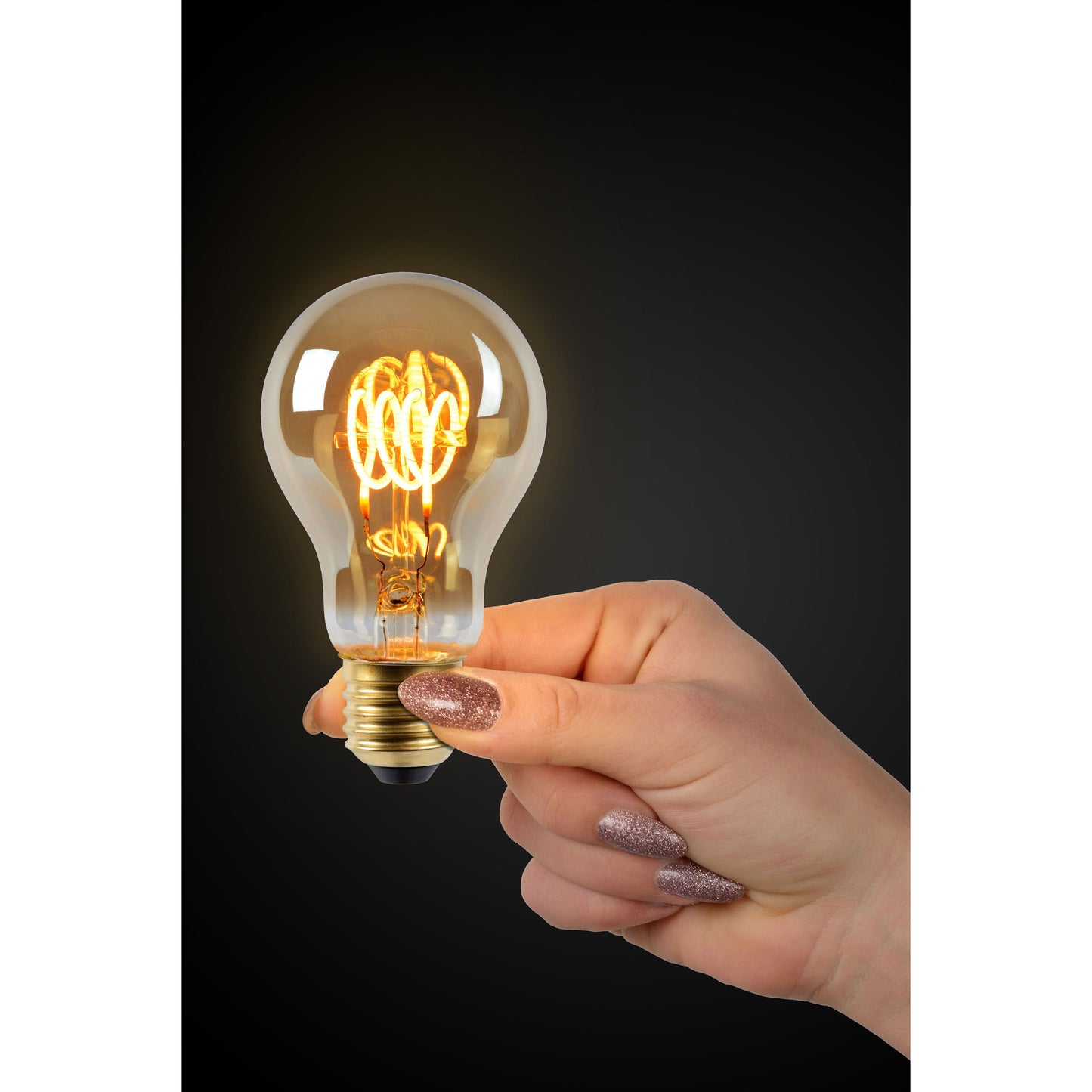 Lucide A60 - Filament bulb - Ø 6 cm - LED Dim. - E27 - 1x4,9W 2200K - Amber