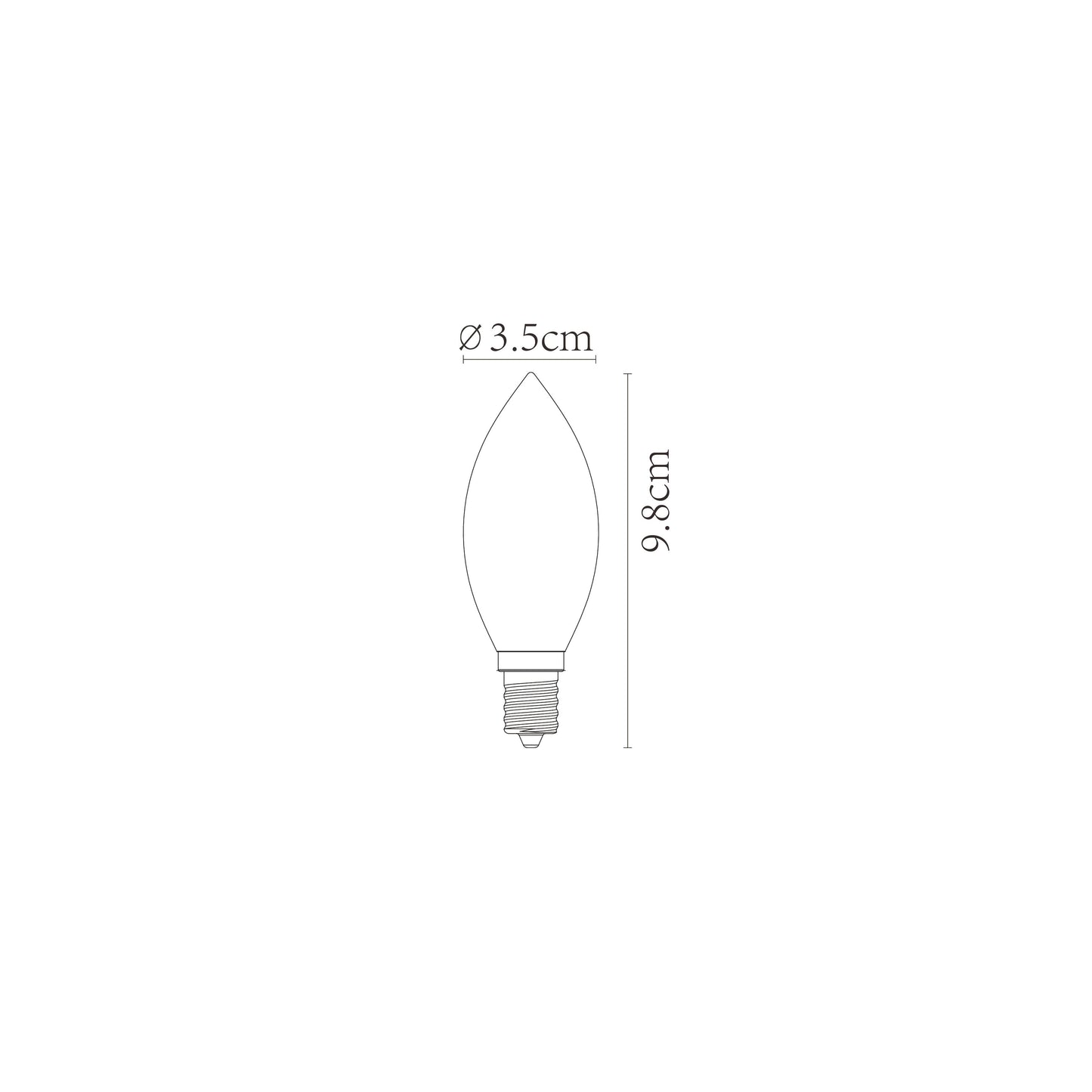 Lucide C35 - Filament bulb - Ø 3,5 cm - LED Dim. - E14 - 1x3W 2200K - Amber