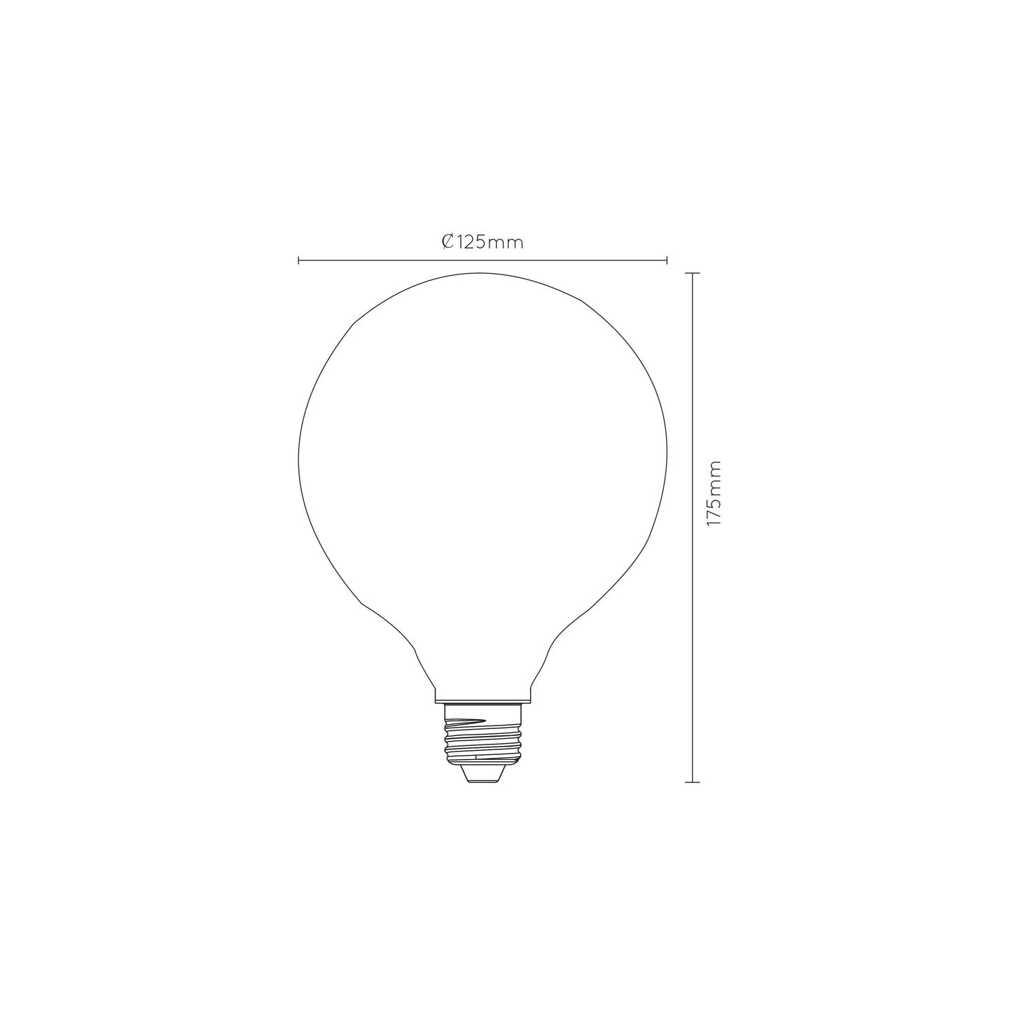 Lucide G125 - Filament bulb - Ø 12,5 cm - LED Dim. - E27 - 1x8W 2700K - 3 StepDim - Opal