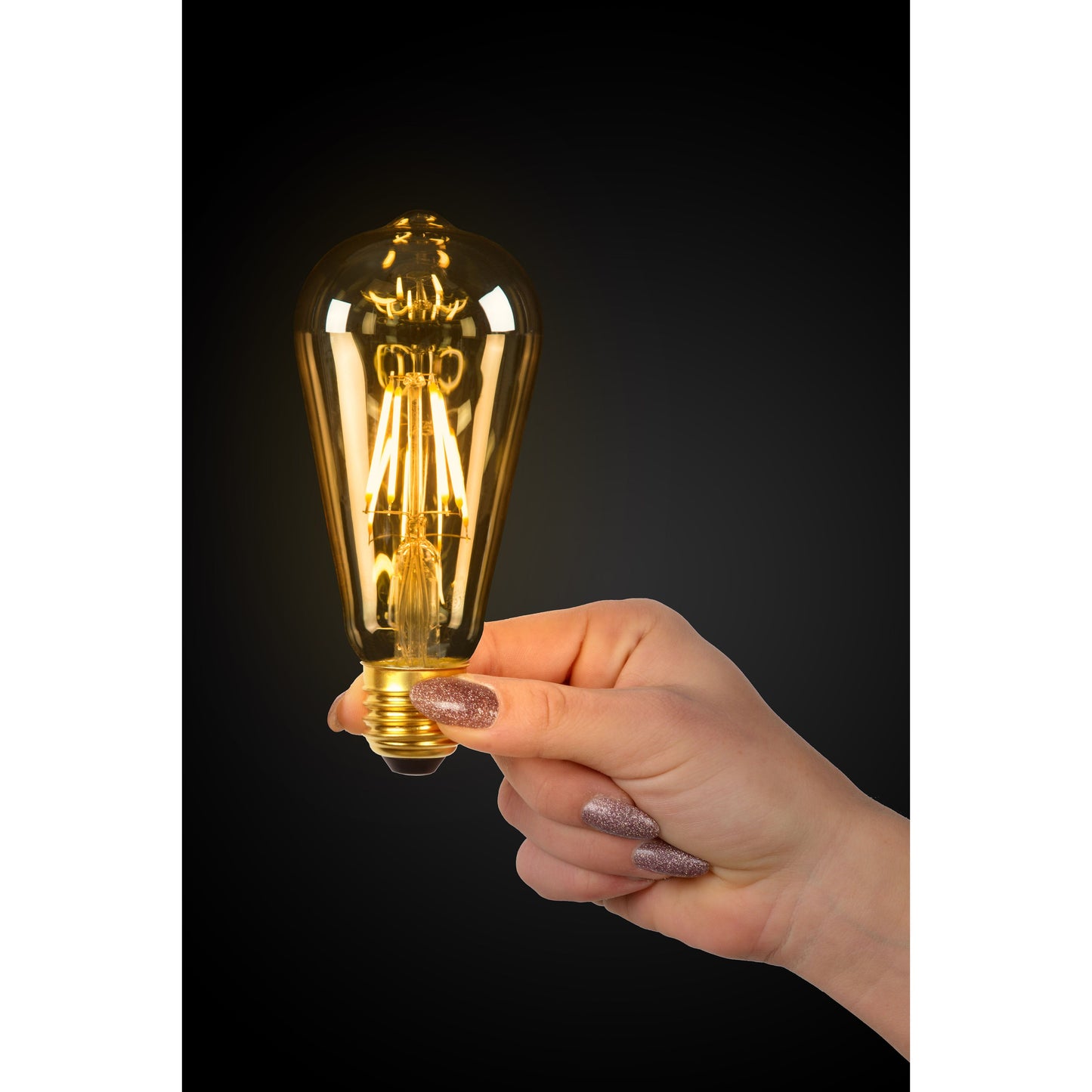 Lucide ST64 - Filament bulb - Ø 6,4 cm - LED Dim. - E27 - 1x5W 2700K - Amber