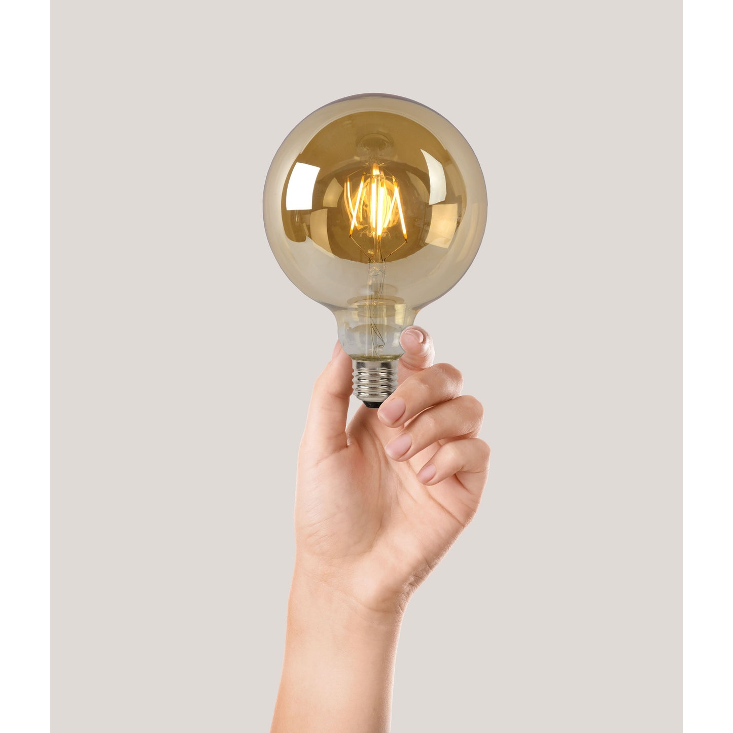Lucide G125 - Filament bulb - Ø 12,5 cm - LED Dim. - E27 - 1x8W 2700K - Amber