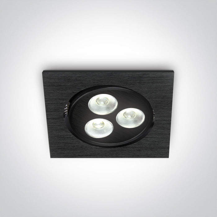 The 3x1W Square Spots Aluminium