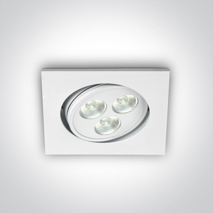 The 3x1W Square Spots Aluminium