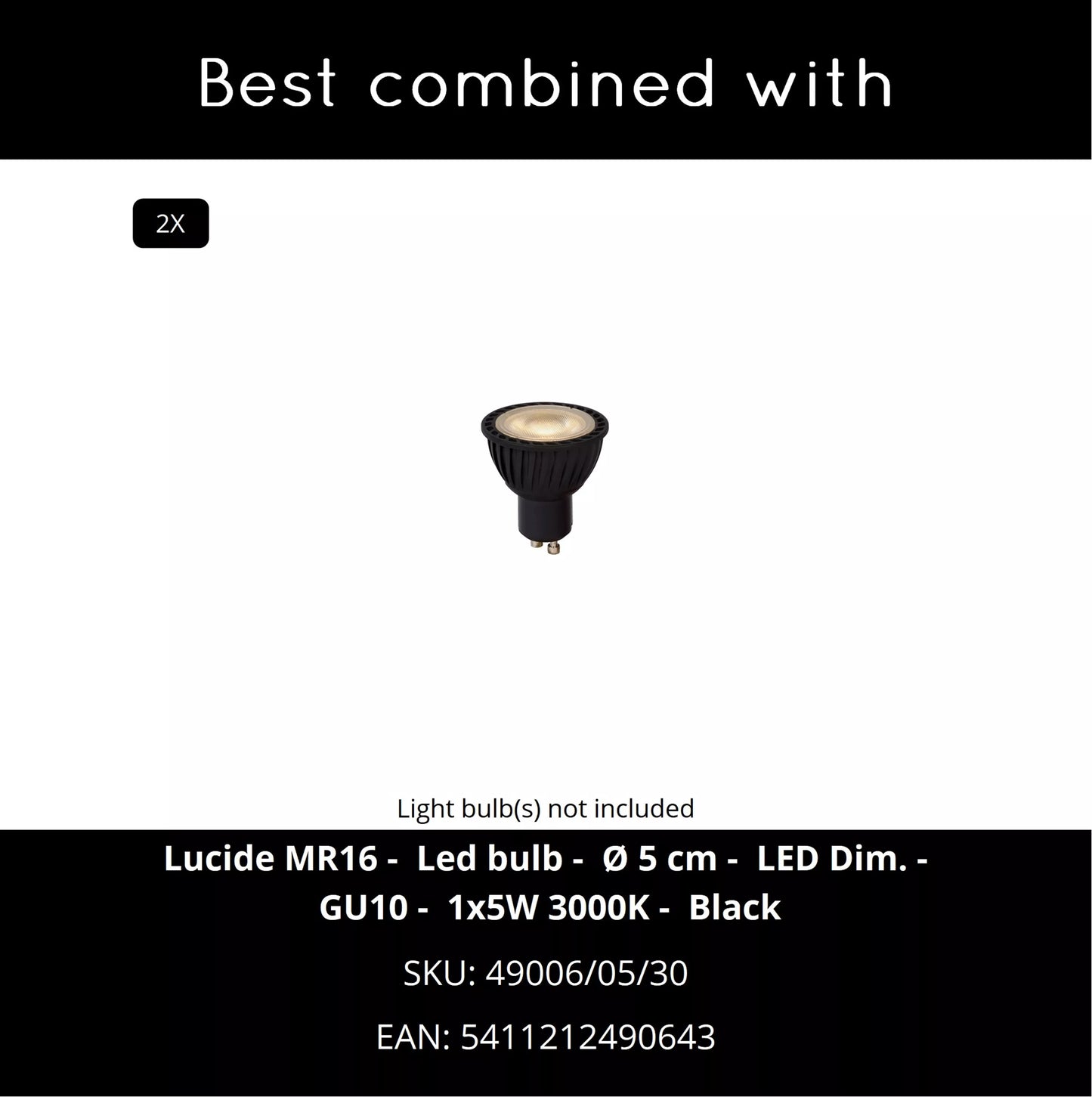 Lucide KIANTI - Ceiling spotlight - Ø 15 cm - 2xGU10 - Black