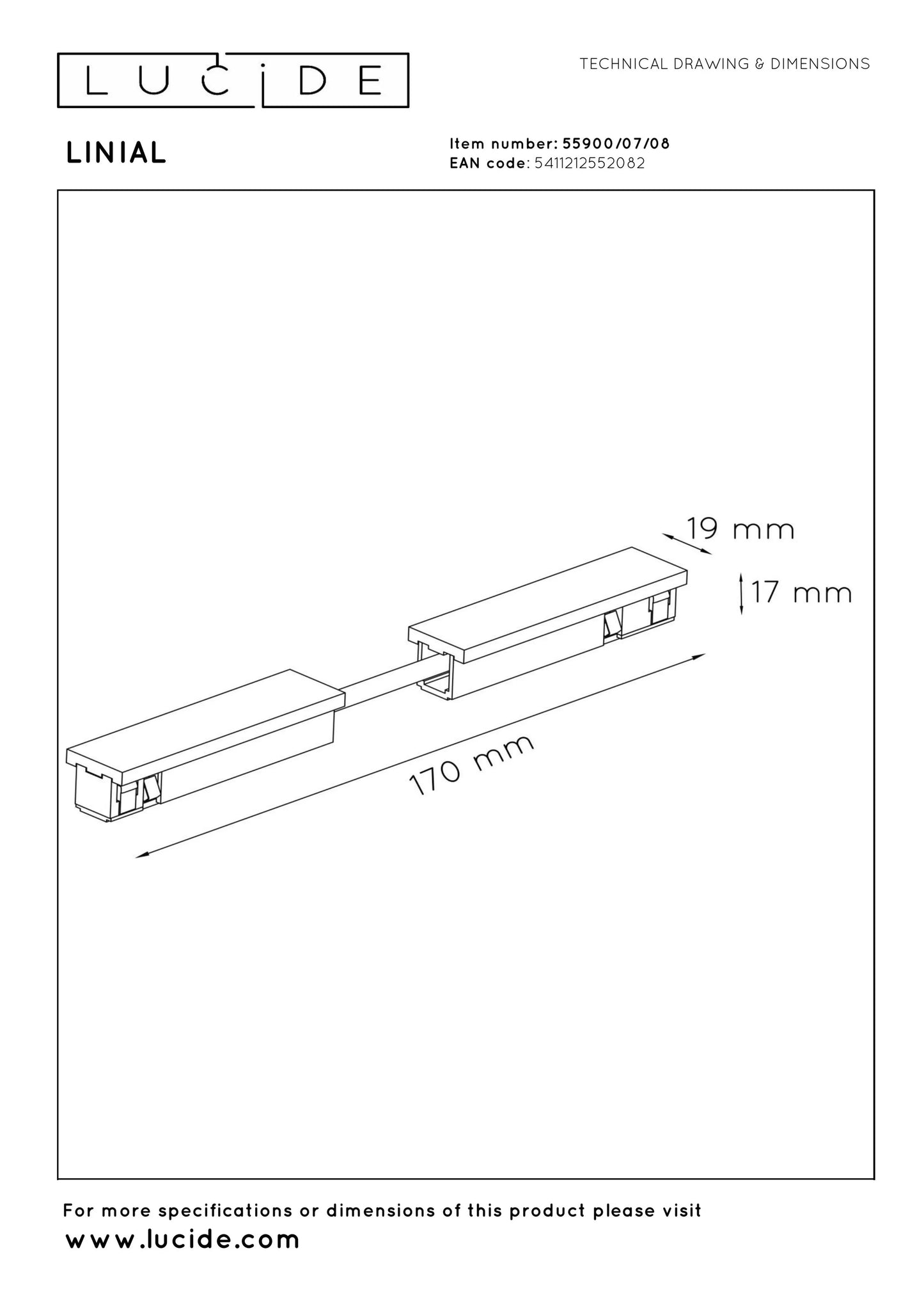 Lucide Premium LINIAL Flexible - connector - 1-Circuit lighting system - Smart - 48V Track - Satin Gun Metal
