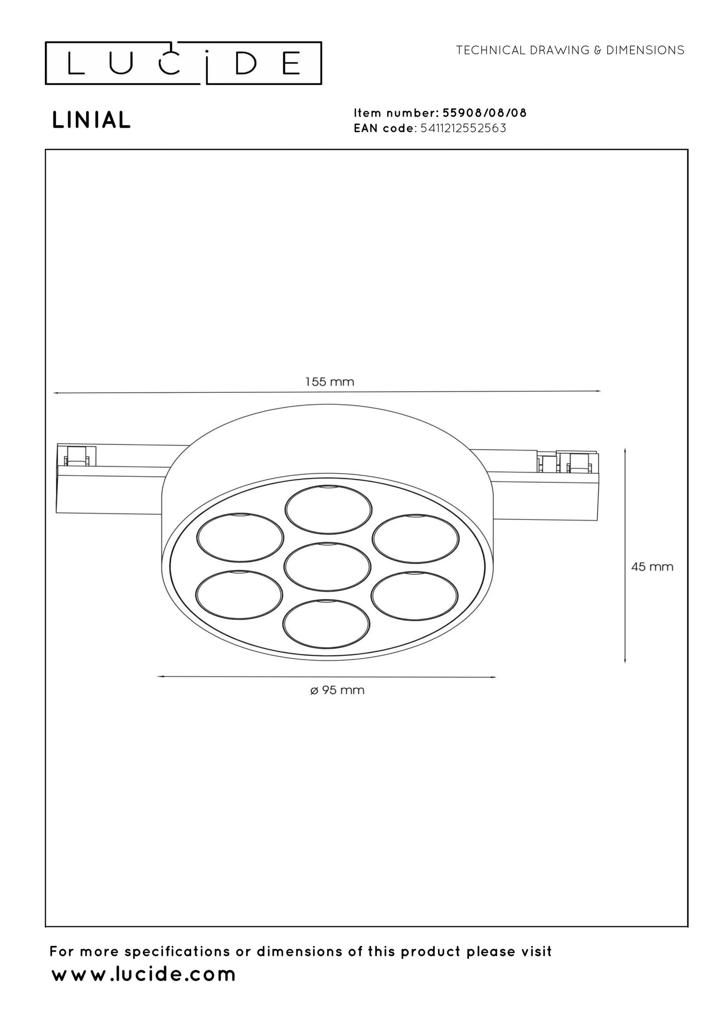 Lucide Premium LINIAL XAVI - 1-Circuit lighting system/ Smart Rail Lighting - Smart - 48V Track - LED -Satin Gun Metal
