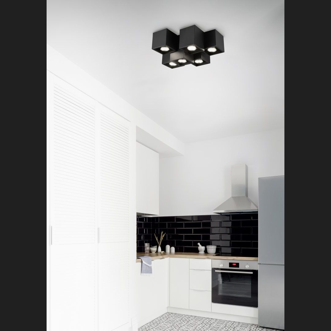 Fernando - Ceiling lamp - Black Matt - Trio