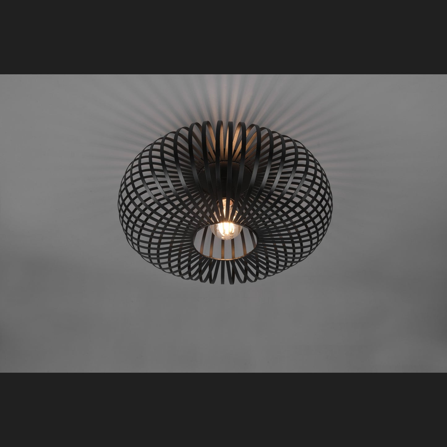 Johann - Ceiling lamp - Black Matt - Trio