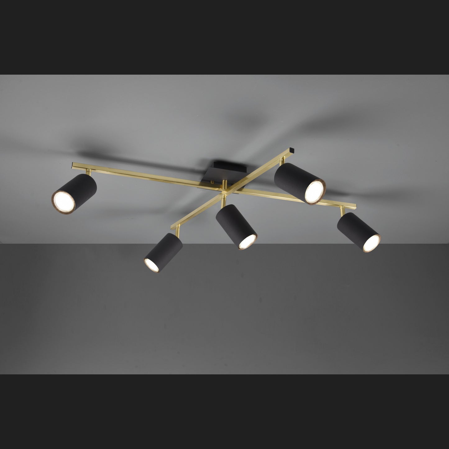 Marley - Ceiling lamp - Black - Gold - Trio