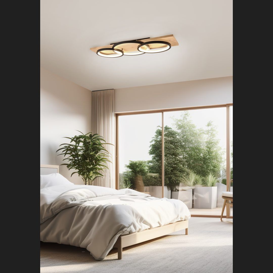 Barca - Ceiling lamp - Black Matt - Trio