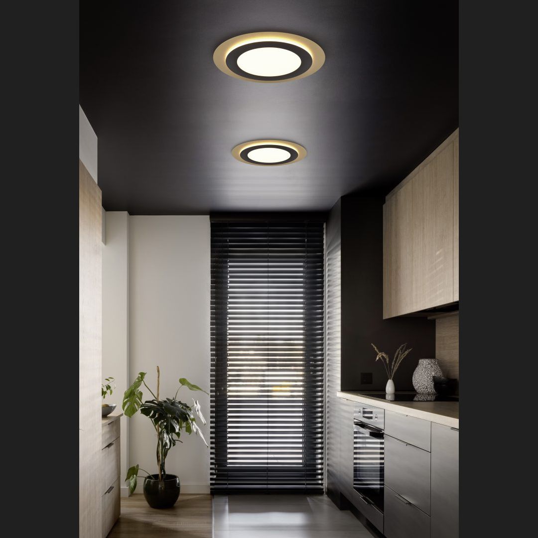 Morgan - Ceiling lamp - Black - Gold - Trio