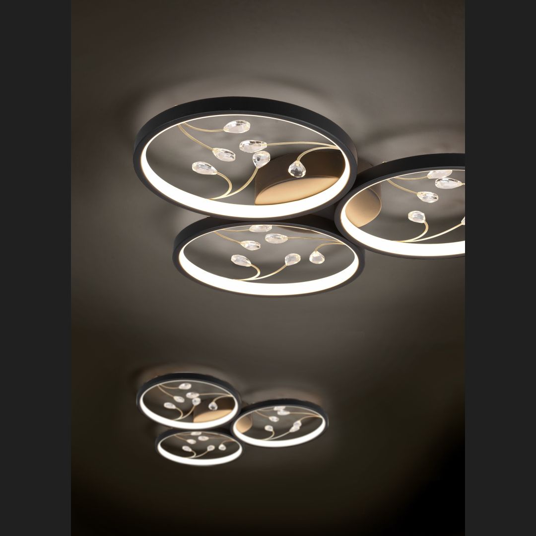Groovy - Ceiling lamp - Black Matt - Trio