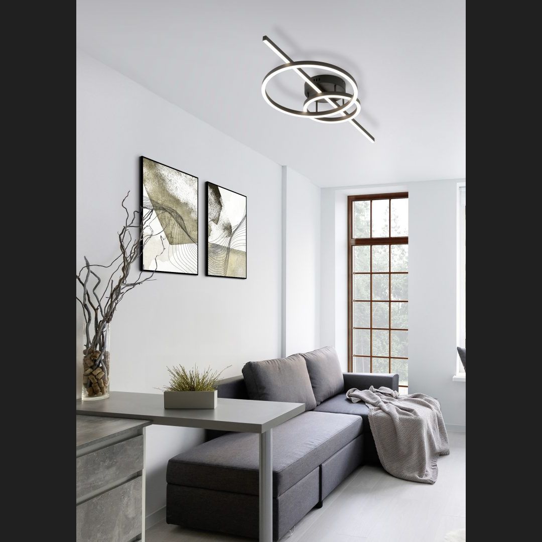 Montilla - Ceiling lamp - Black Matt - Trio