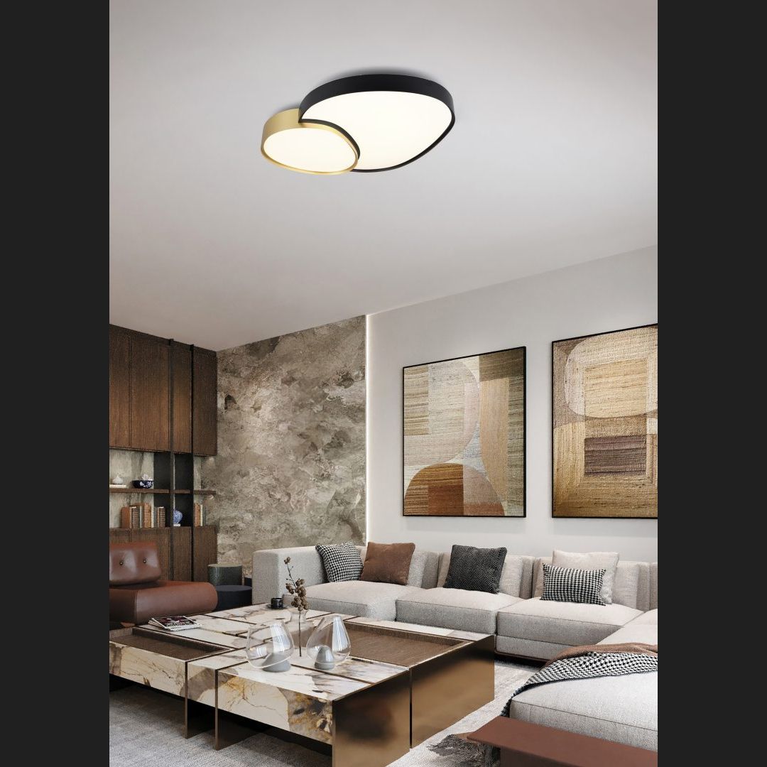 Rise - Ceiling lamp - Black - Gold - Trio