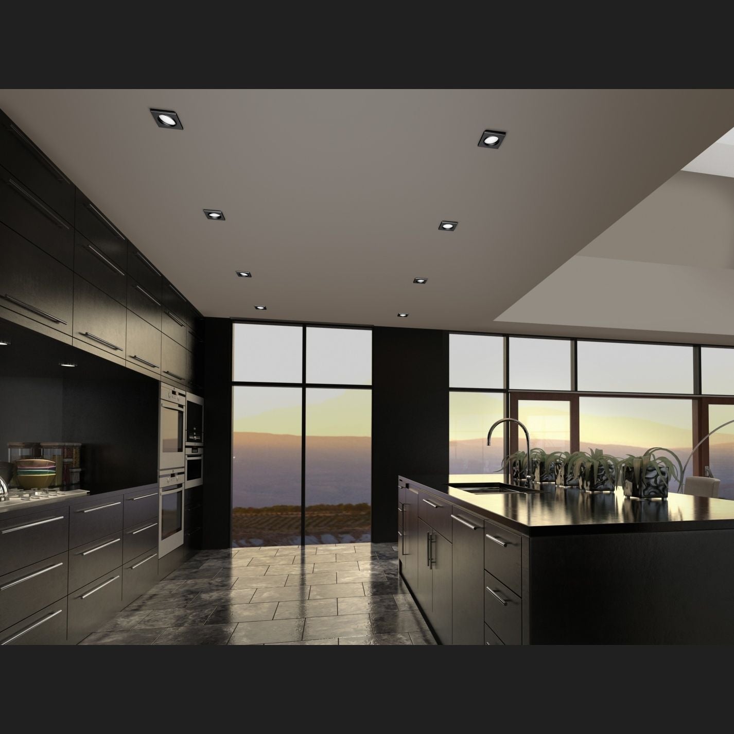 Pamir - Recessed lighting - Black Matt - Trio