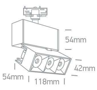 Mirror Square Track Lights Die cast