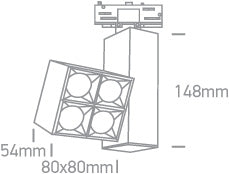 Mirror Square Track Lights Die cast