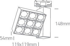 Mirror Square Track Lights Die cast